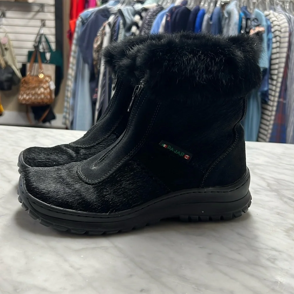 Pajar Black Fur Trim Winter Boots